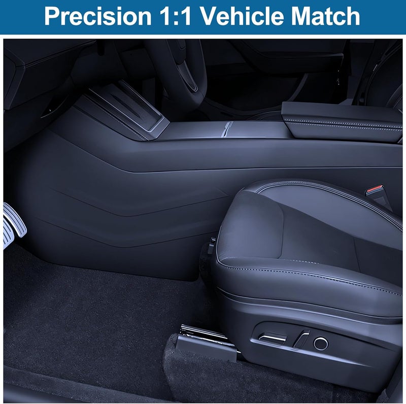 tslmodely 2025 2026 Tesla Model Y Center Console Side Anti-Kick Mats Leather Dead Pedal Side Anti Kick Pads Dust Resistant Pad Protector for New Model Y Launch Series Accessories - Image 4